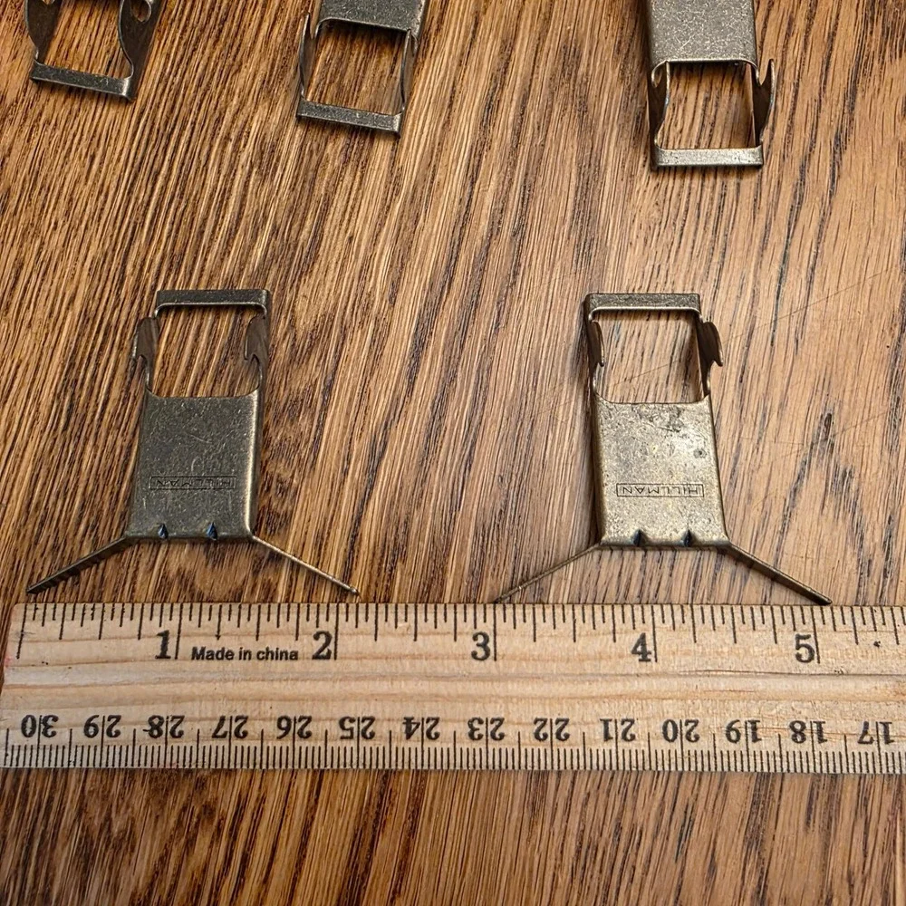 Hillman Antique Brass Brick Block Wreath Hangers Metal Hardware 5 Pc Set Outdoor